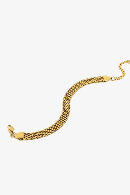 18K Gold-Plated Wide Chain Bracelet.