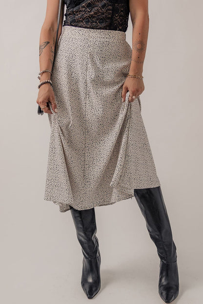 Speckle High Waist Midi Skirt.