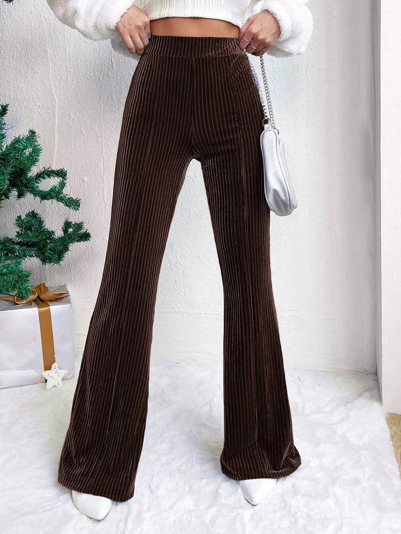 Corduroy High Waist Flare Pants Simply Love