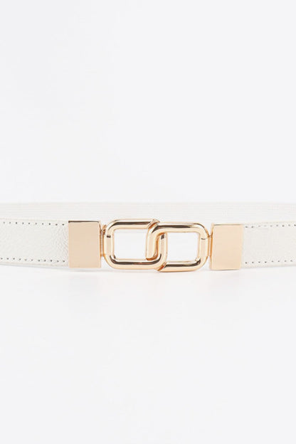 Geometric Double Buckle Elastic Belt.