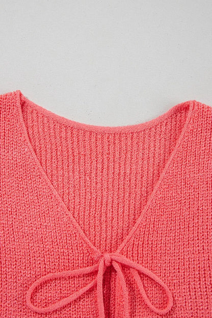 Double Tie V Neck Sweater Vest