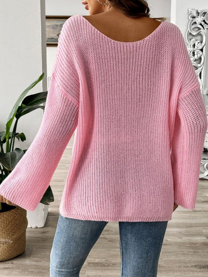 Cozy round neck long sleeve pullover sweater