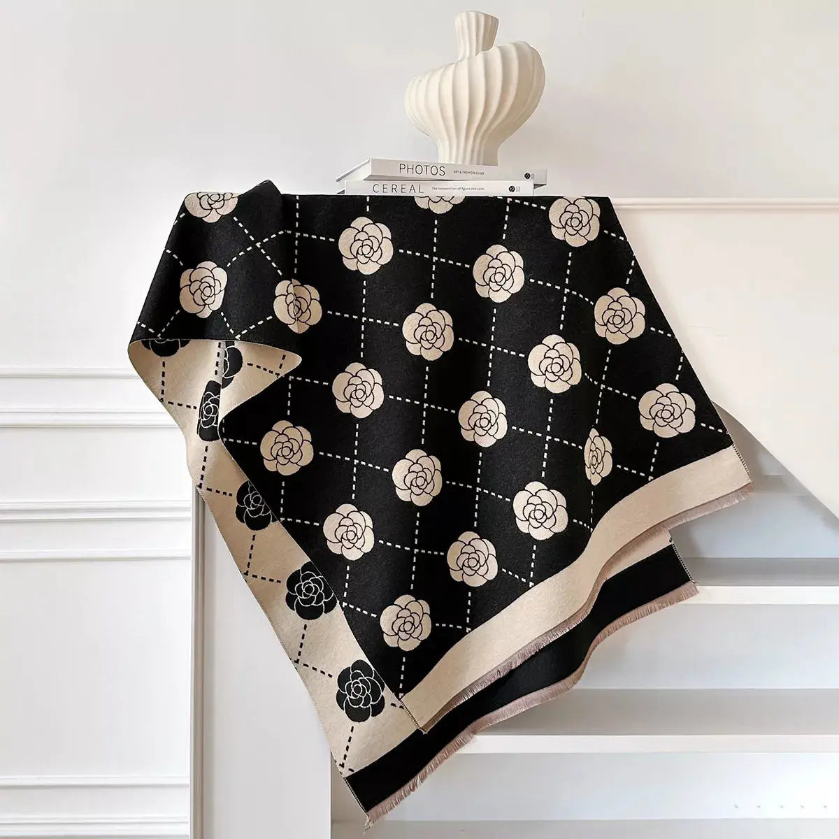 Floral Raw Hem Scaarf Simply Love