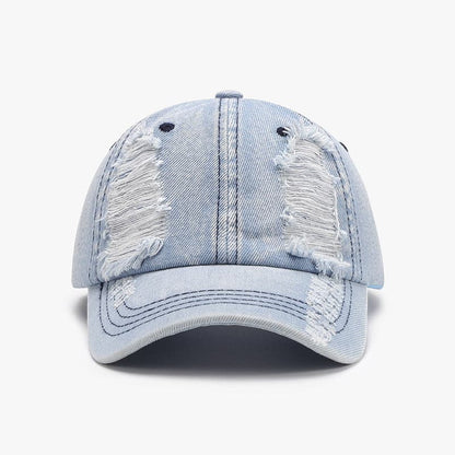 Distressed Cotton Baseball Cap.