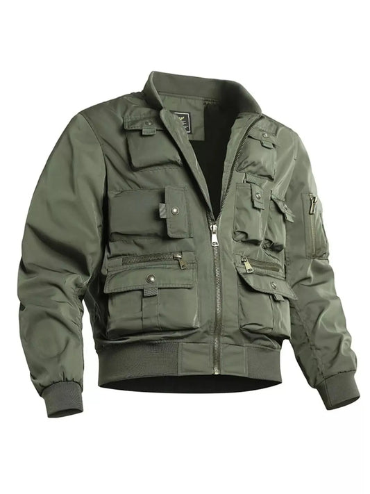 Men's Plus Size Thick Polyester Utility Jacket With Zipper Pockets Simply Love