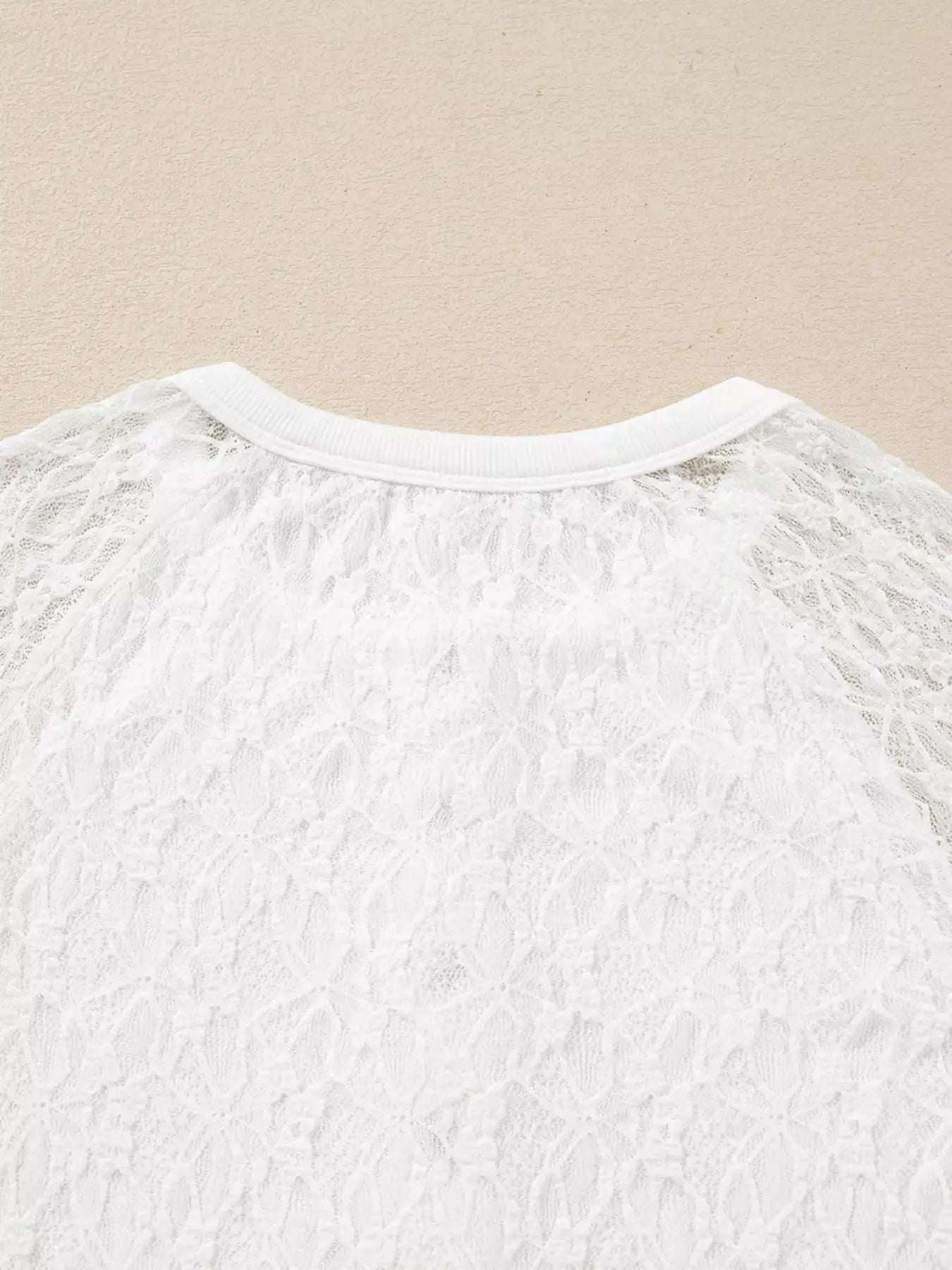 Sheer Lace Long Sleeve Slim Henley Top Simply Love