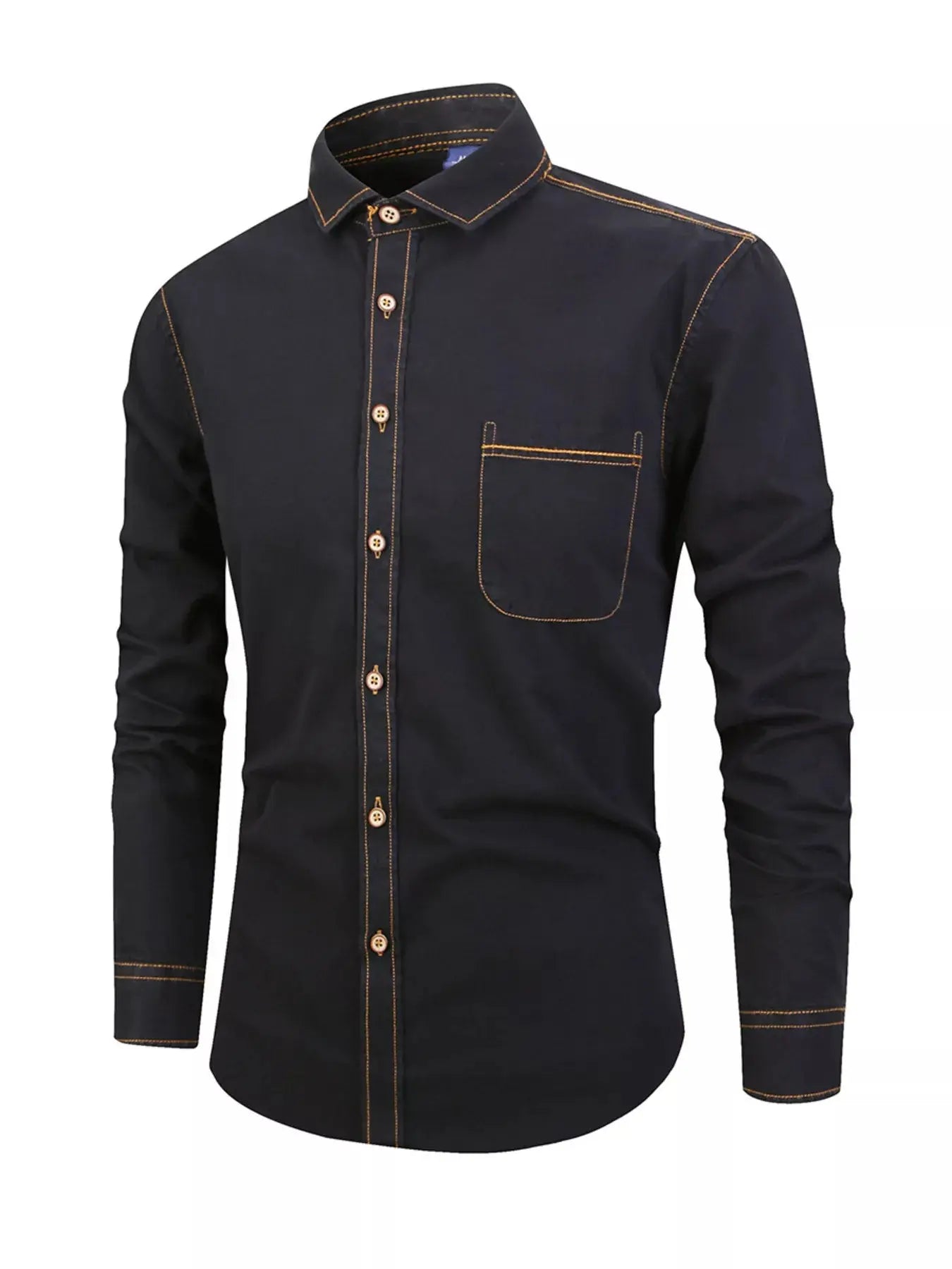 Men's Full Size Button Up Long Sleeve Denim Shirt Plus Size Simply Love