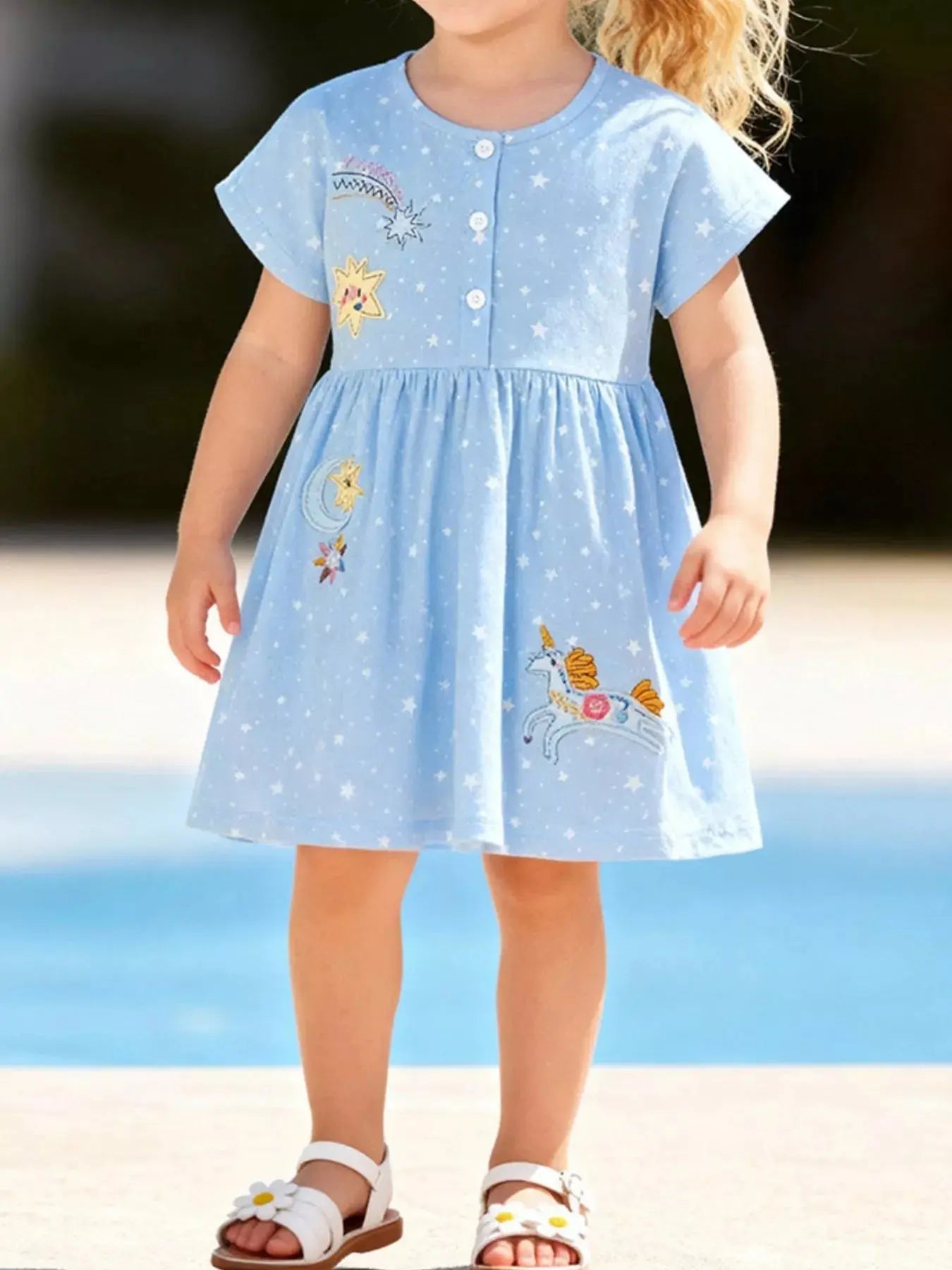 Children's Embroidered Short Sleeve Dress Simply Love
