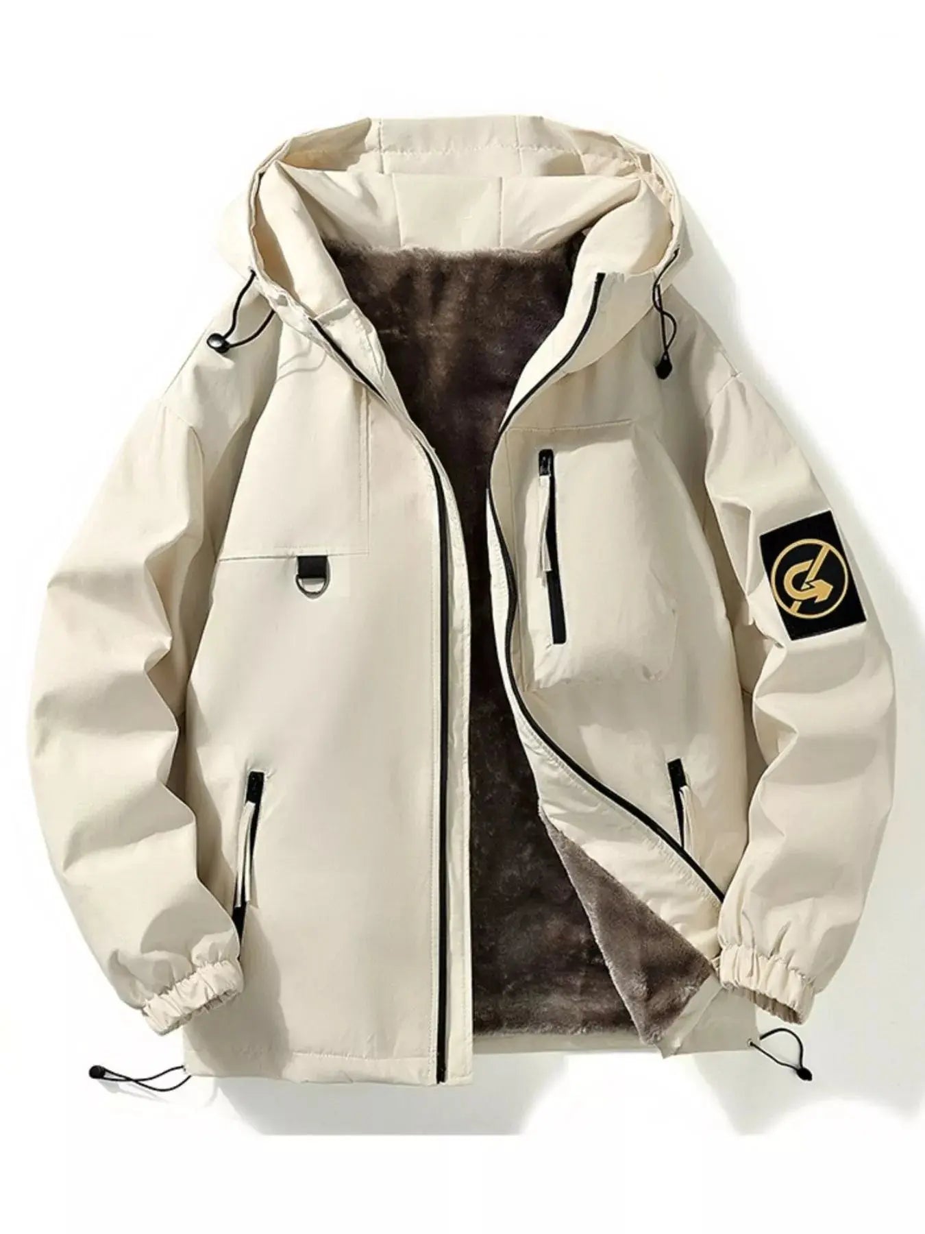 Men's Plus Size Drawstring Zip Up Hooded Jacket Simply Love