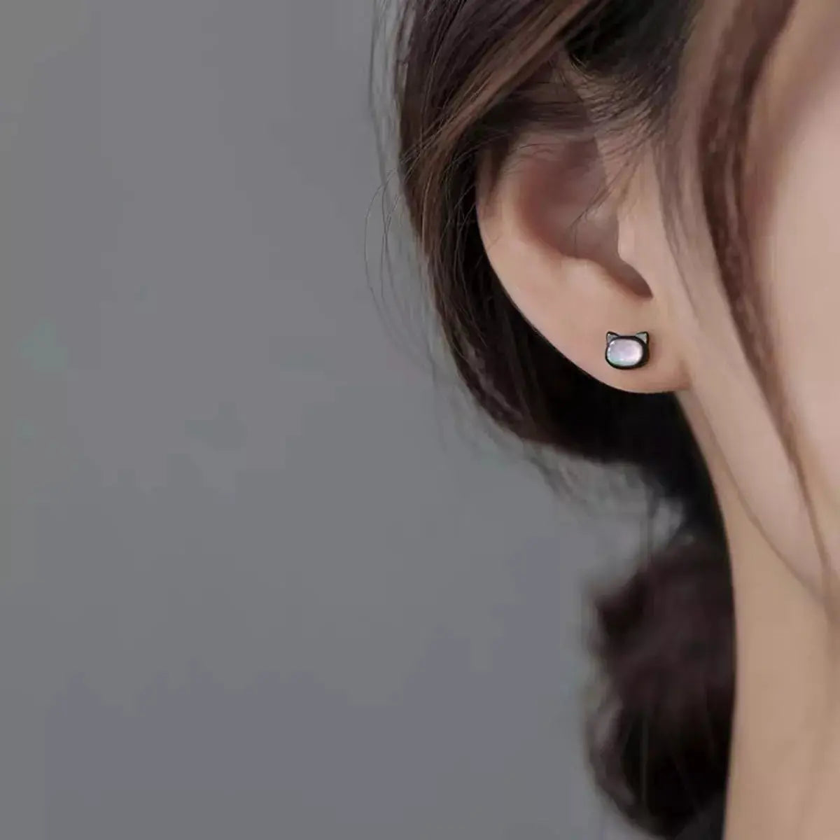 Shell Cute Cat Stud Earrings Simply Love