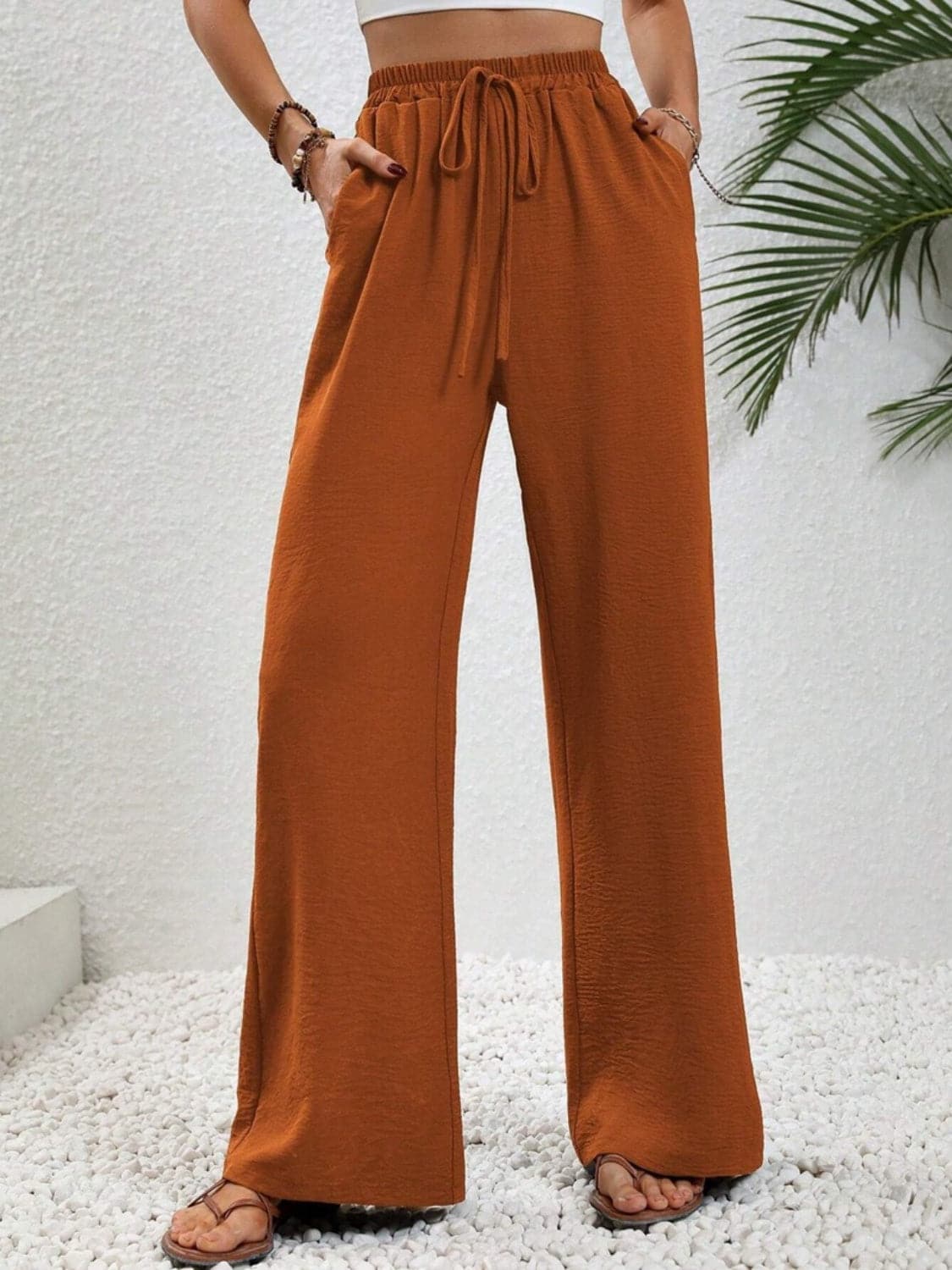 Wide Leg Drawstring Pants.