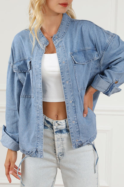 Classic pocketed long sleeve denim shirt