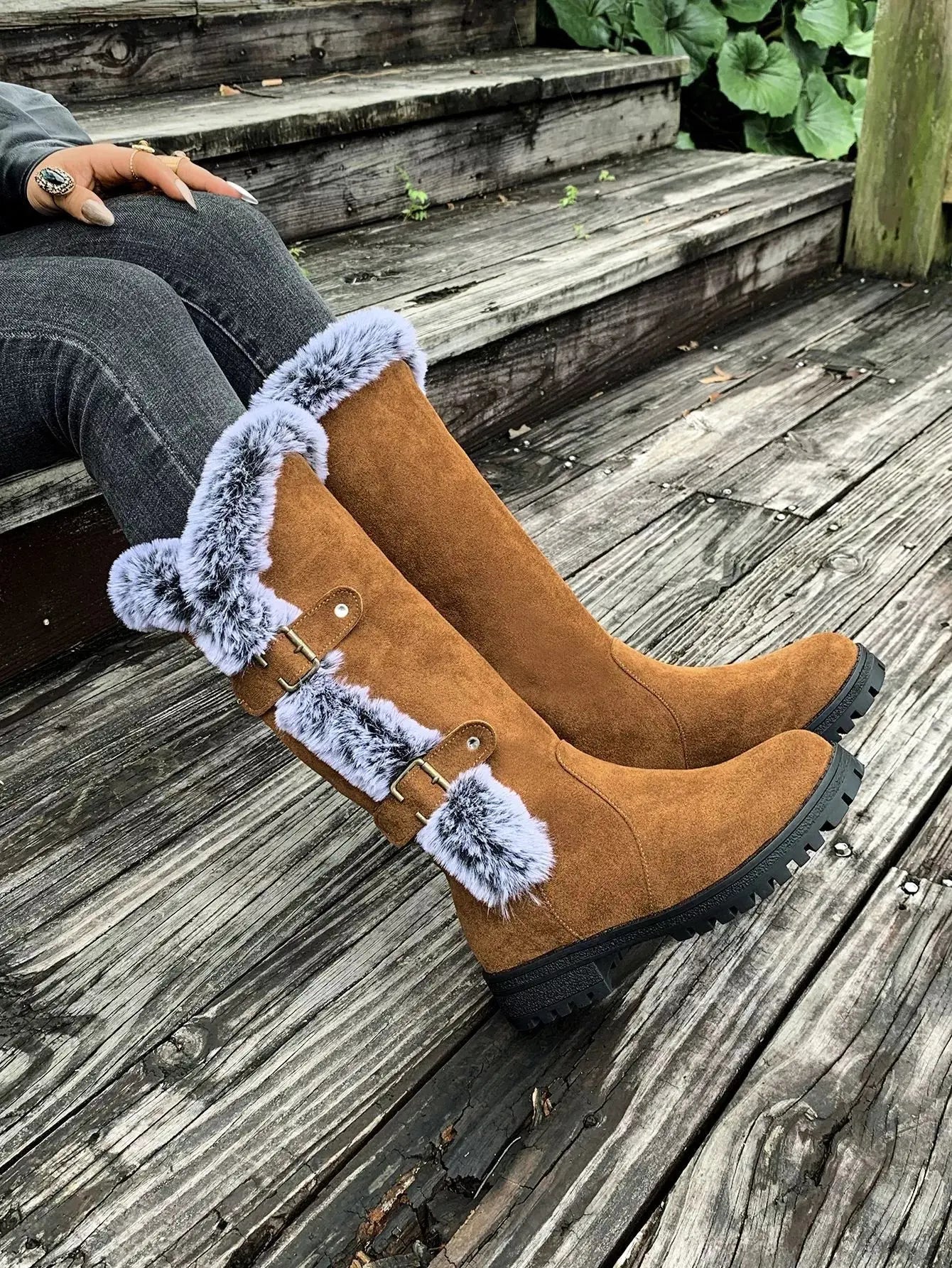 Round Toe Block Heels Boots Simply Love