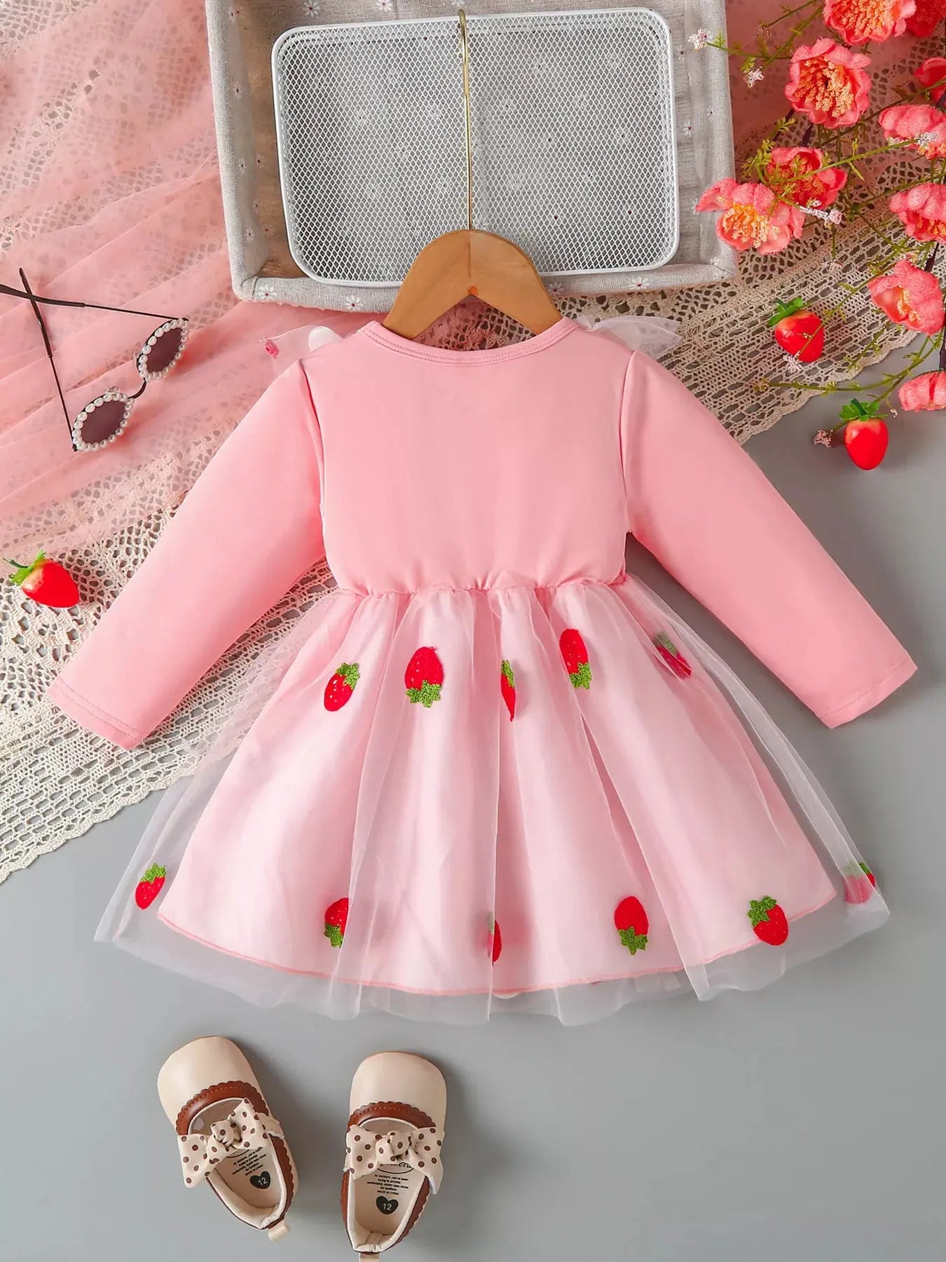 Children's Bow Decor Ruffle Trim Dress Simply Love