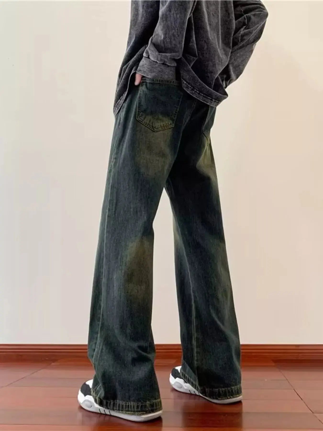 Men's Full Size Vintage Wash Wide Leg Jeans Plus Size Simply Love
