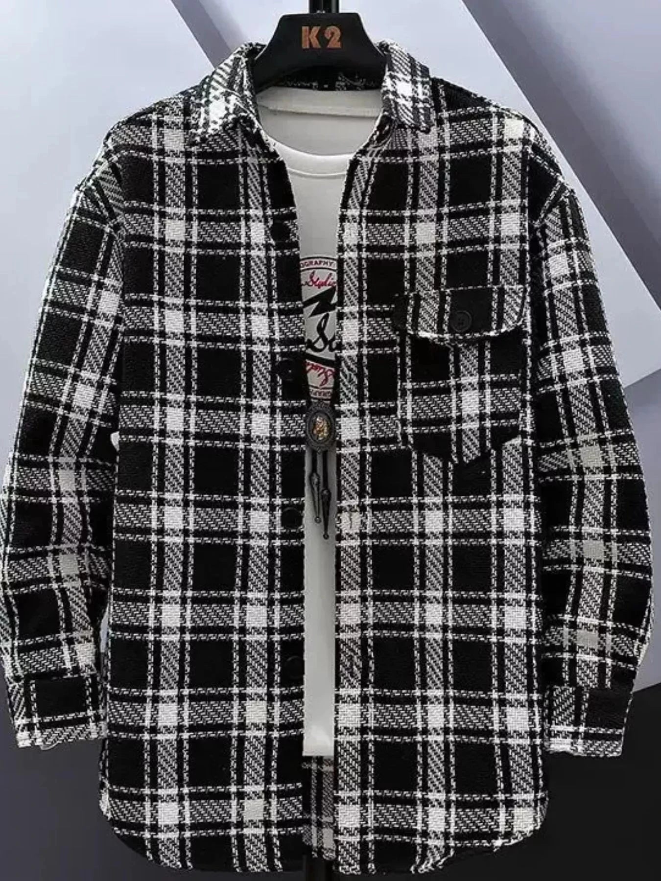 Mens Plus Size Plaid Button Up Shirt Oversized Casual Everyday Wear Simply Love