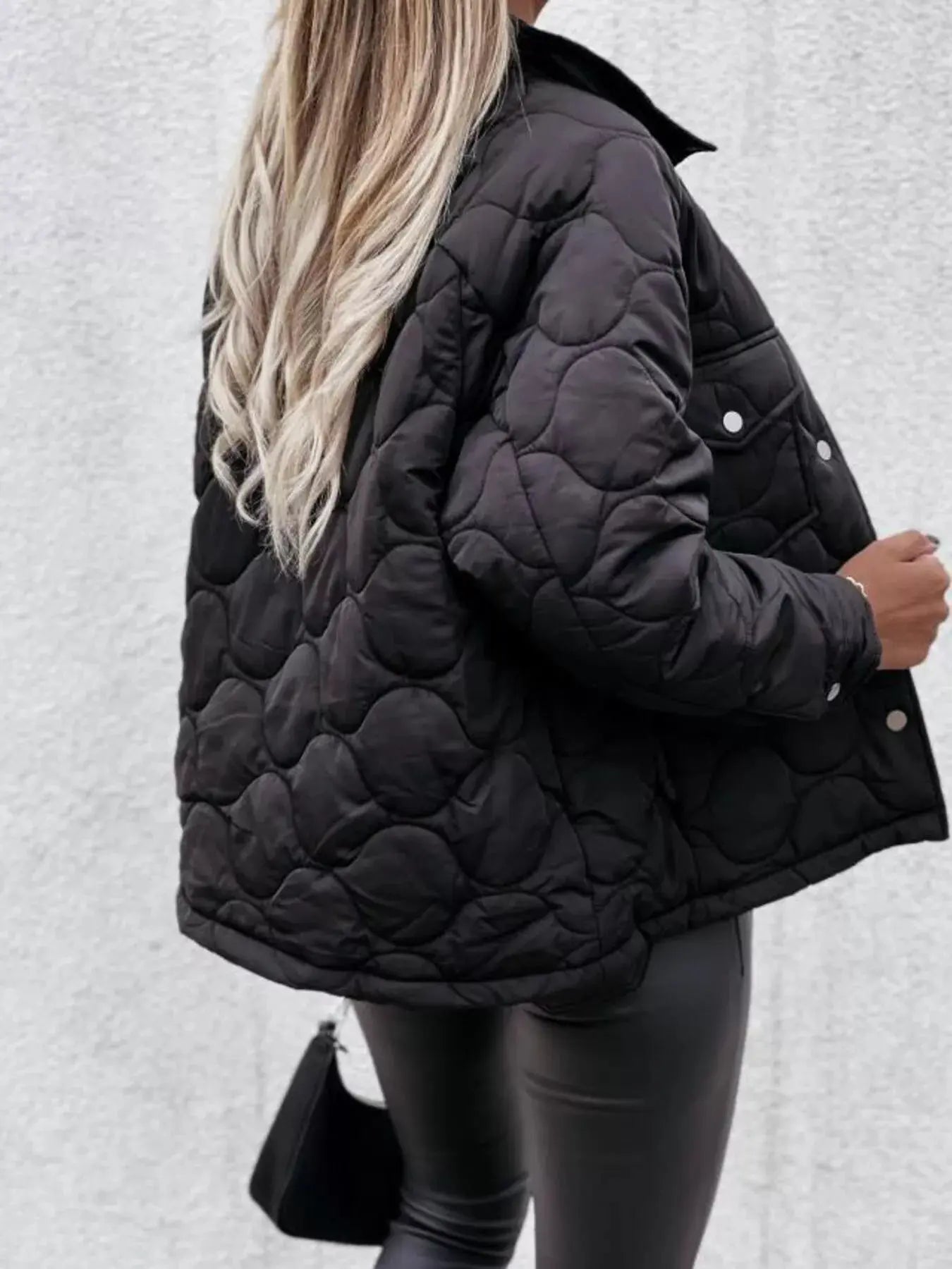 Quilted Snap-Down Casual Jacket Simply Love