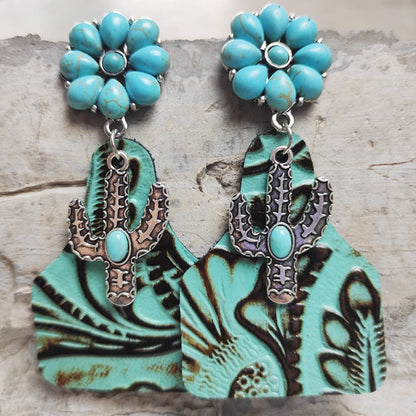 Desert Dream Turquoise Cactus Earrings