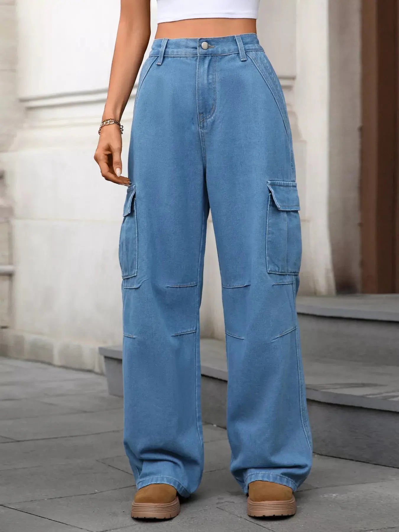 Relaxed Fit Cargo Jeans Simply Love