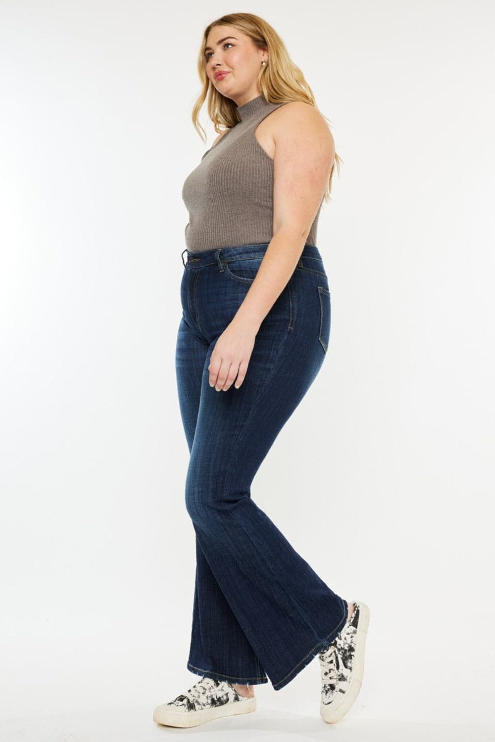 Kancan Full Size Mid Rise Flare Jeans.