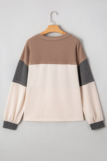 Jet Stream Waffle Colorblock Knit Jumper Plus Size