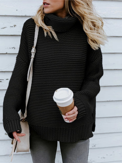 Turtleneck Dropped Shoulder Sweater.