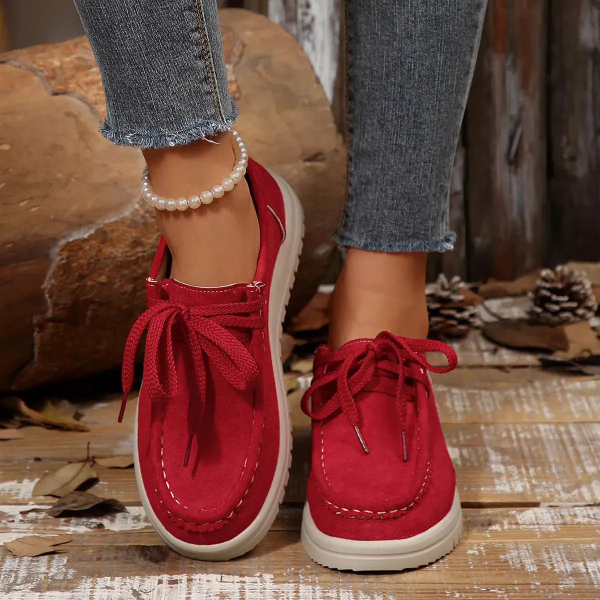 Lace-Up Round Toe Loafers Simply Love