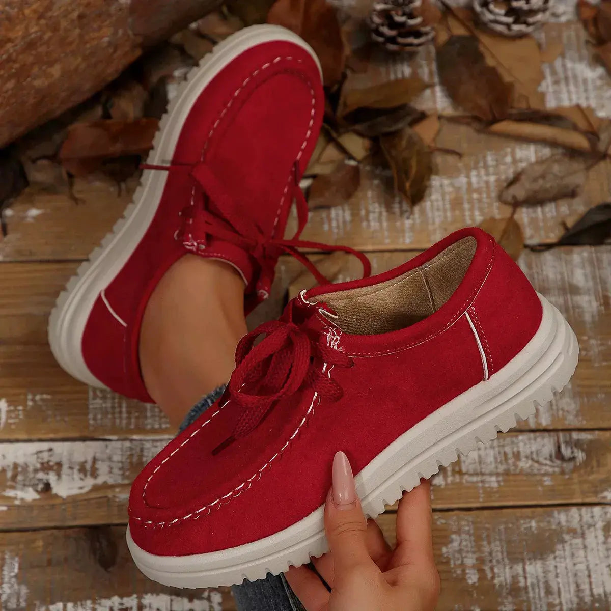 Lace-Up Round Toe Loafers Simply Love