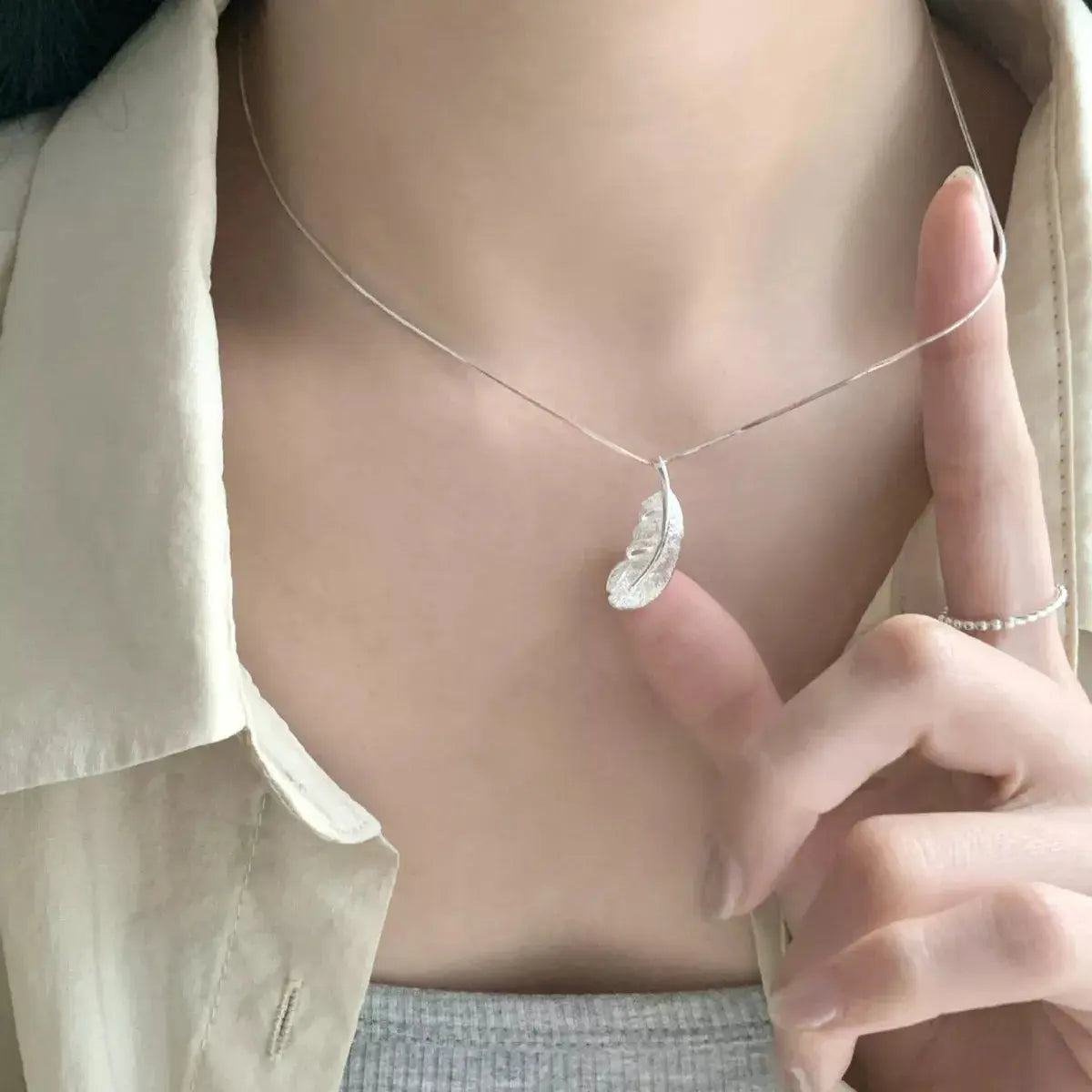 Feather Pendant Necklace Simply Love