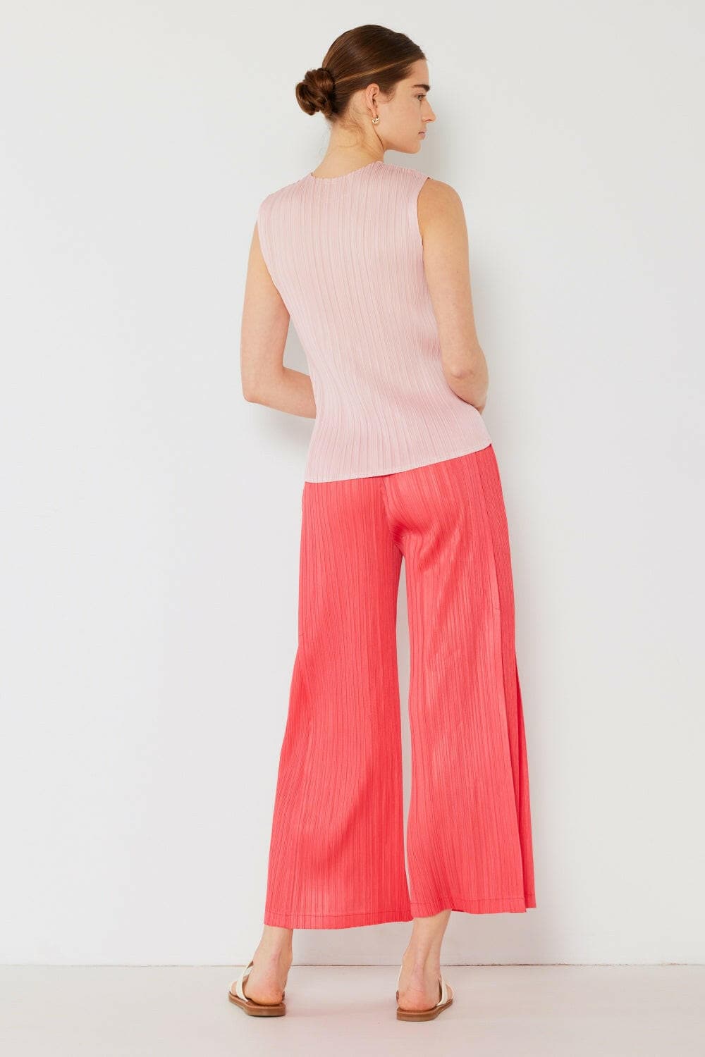 Marina West Swim Pleated Wide-Leg Pants with Side Pleat Detail.