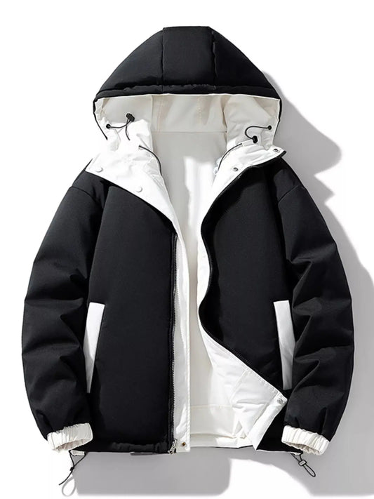 Men's Full Size Reversible Two-Tone Hooded Jacket Plus Size Simply Love