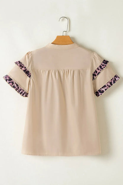 Simply Love Leopard Blouse: Frill Sleeves
