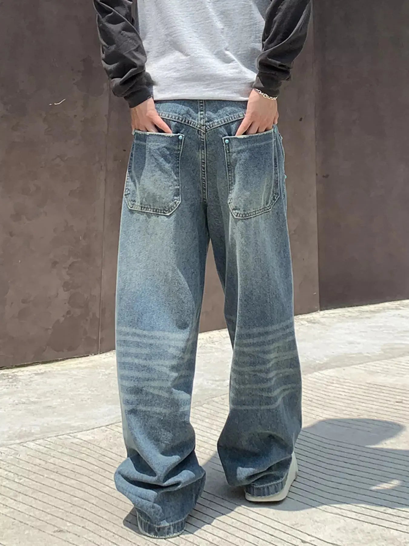 Men's Full Size Distressed Wide Leg Jeans Plus Size Simply Love