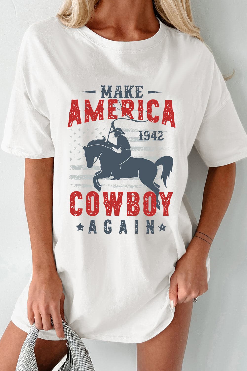 Cowboy Graphic Round Neck Half Sleeve T-Shirt.