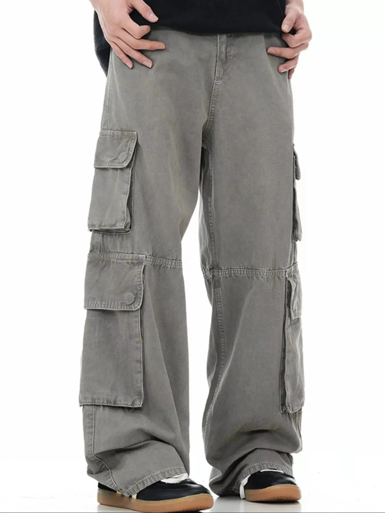 Men's Loose Fit Cargo Pants Olive With Multiple Utility Pockets Simply Love