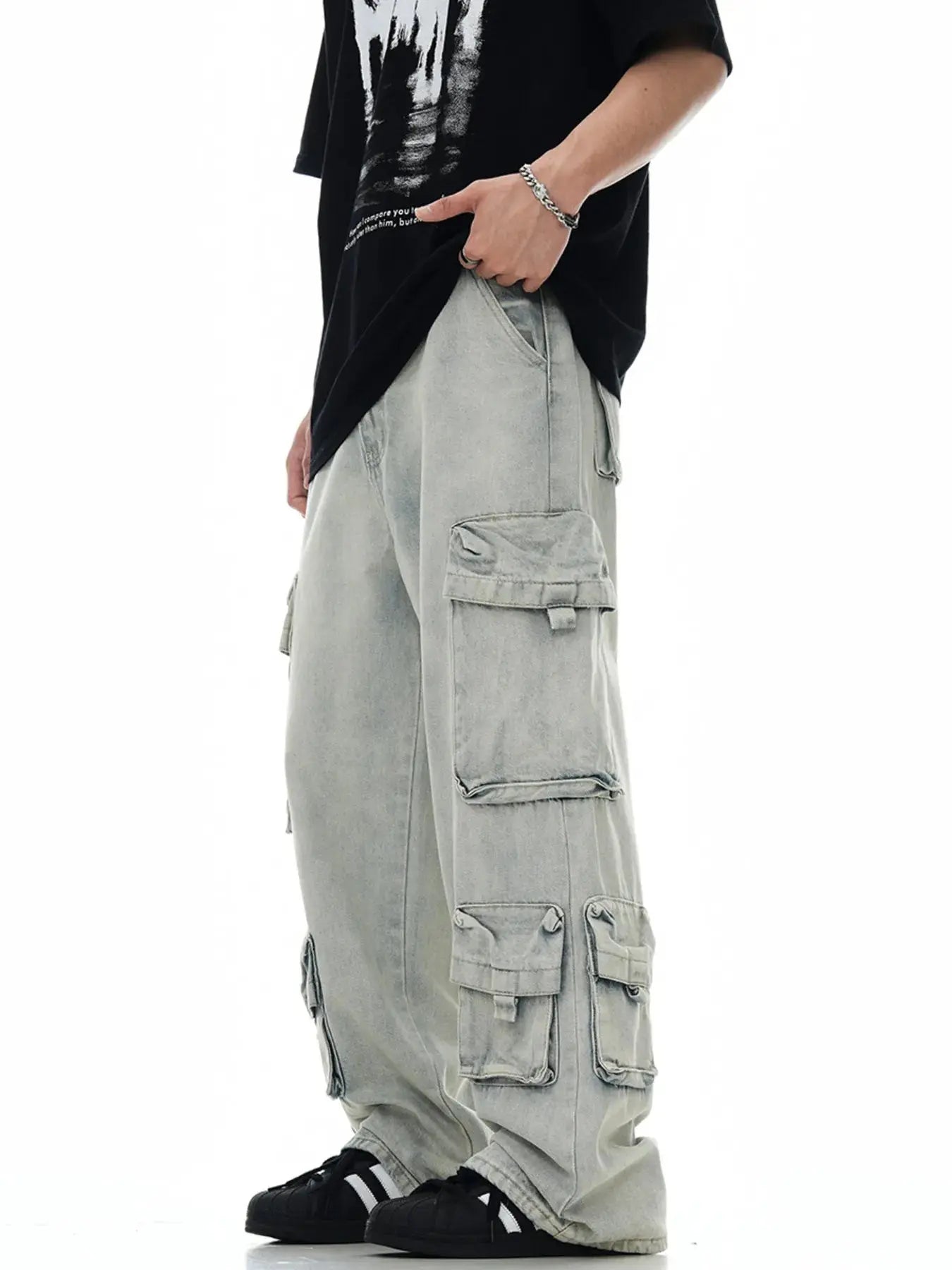 Men's Wash Multi-Pocket Cargo Pants Simply Love