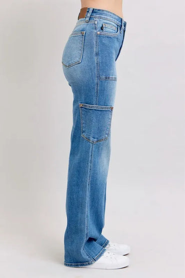 Judy Blue Plus Size High Waist 90s Straight Jeans - Love Salve 