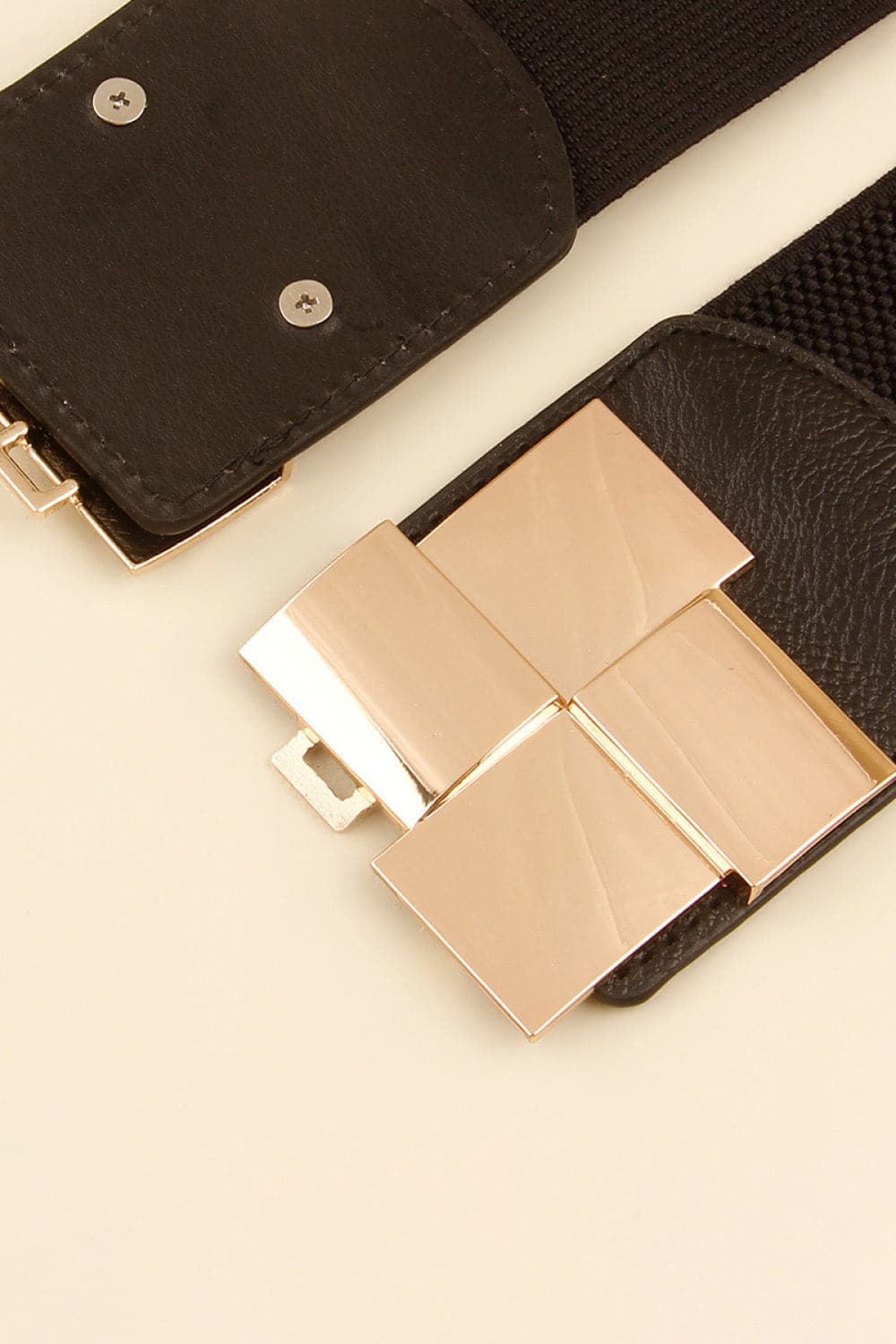 Geometric Buckle Elastic Wide Belt.