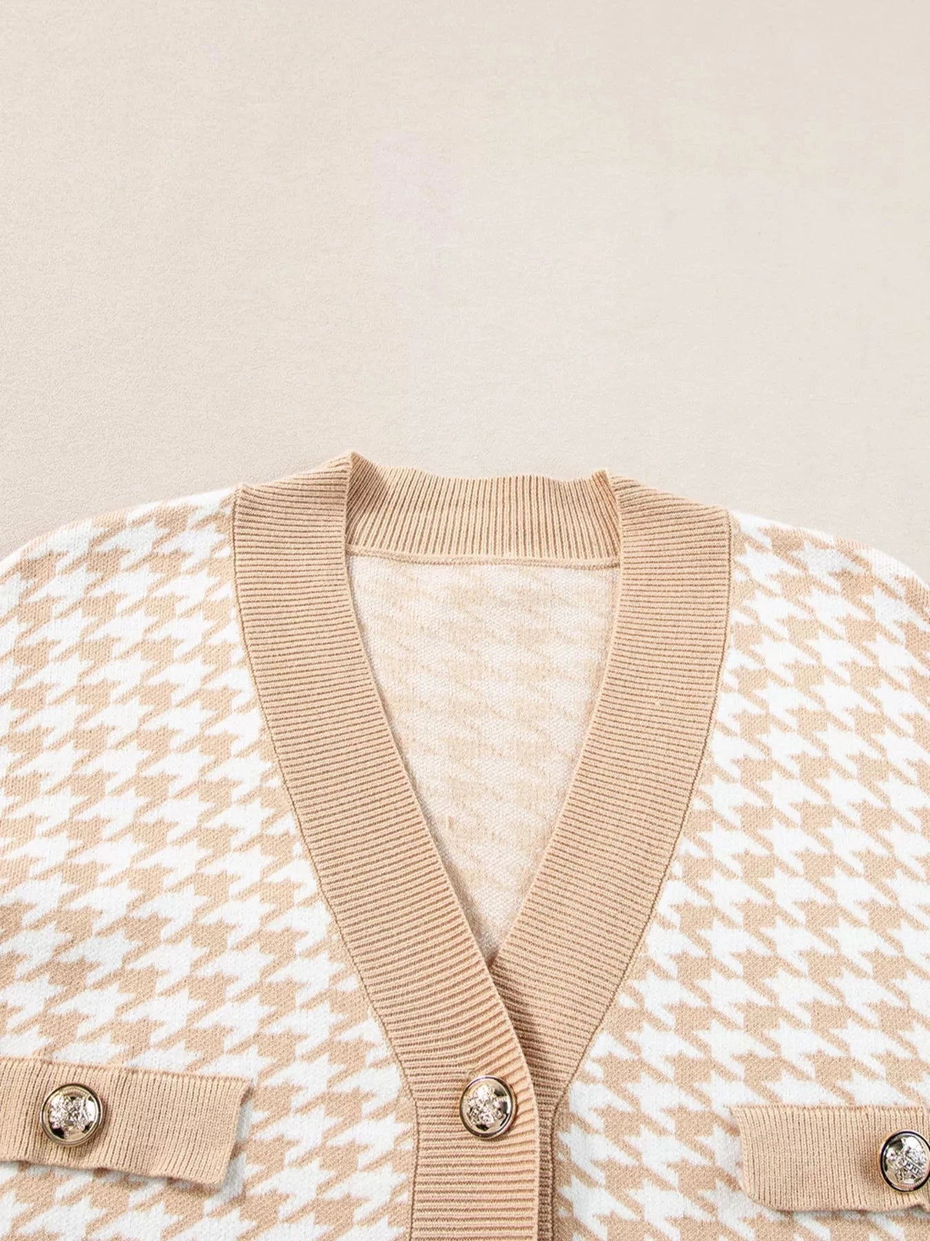 Contrast Edge Metal Button Slim Cardigan with Pockets Coco’s Tee Boutique