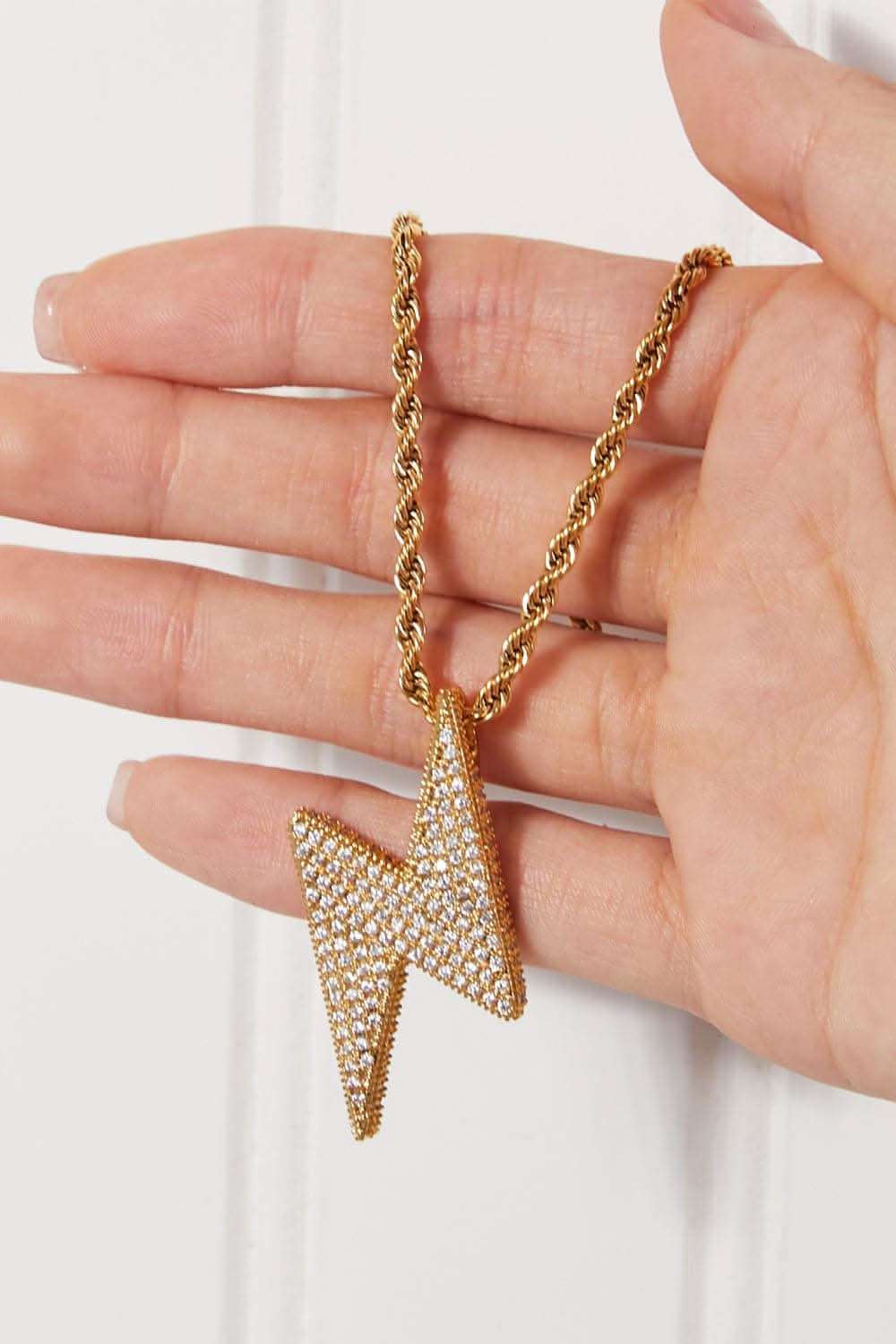 Brass Lightning Bolt Necklace - Love Salve 