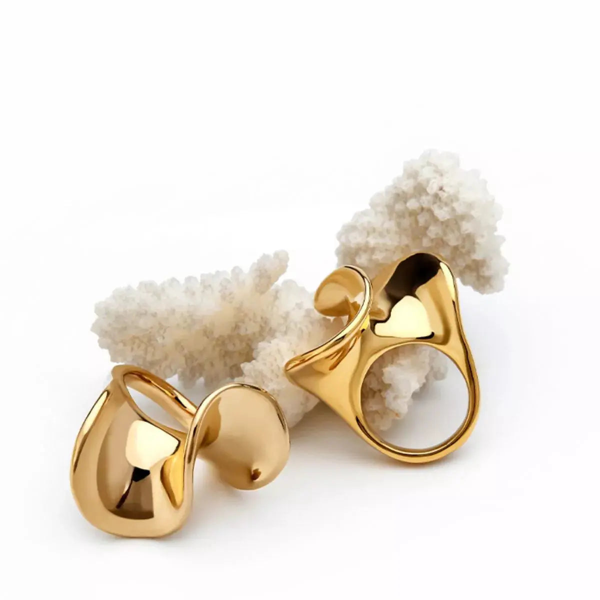 18K Gold-Plated Copper Geometric Sculptural Ring Simply Love