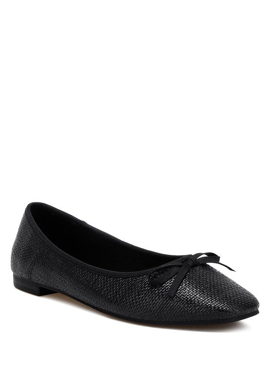 Elegant raffia ballet flats - bow detail