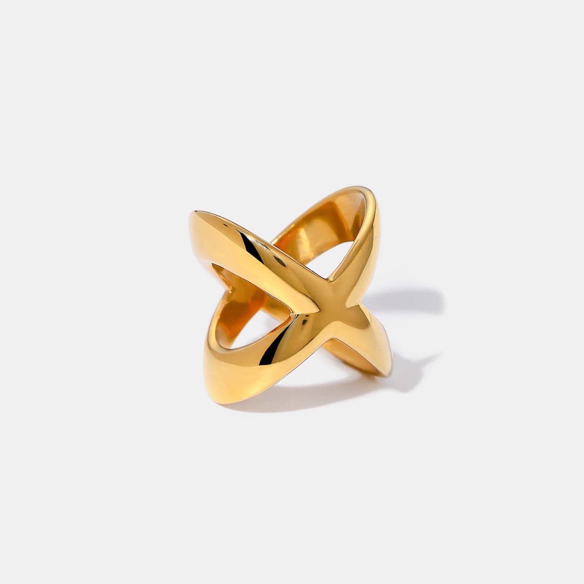 18K Gold-Plated Crisscross Ring.