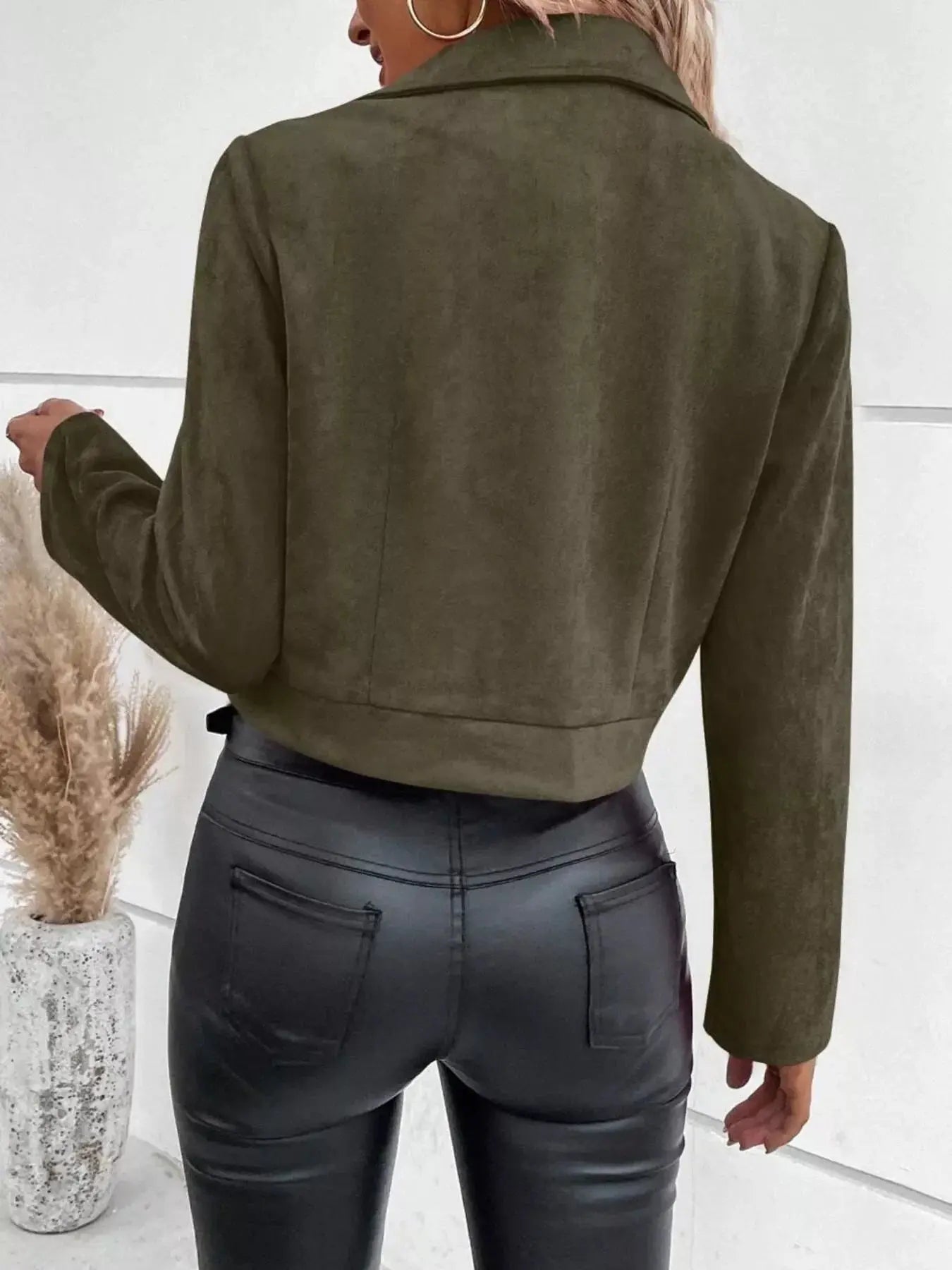 Zip Up Cropped Jacket Simply Love