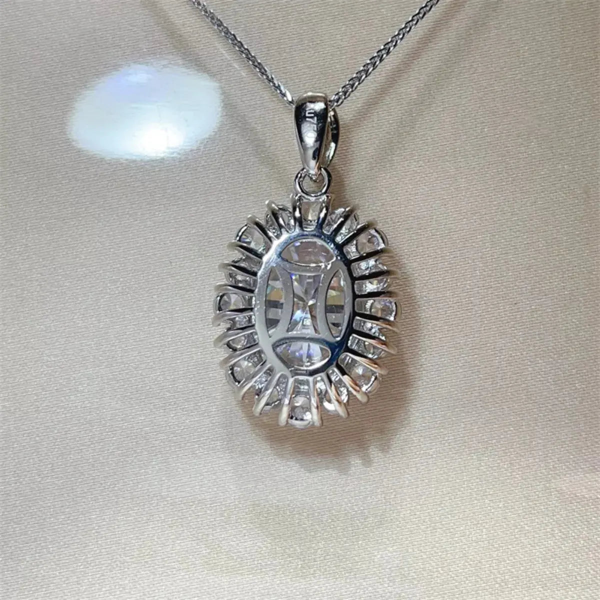 8 Carat Moissanite 925 Sterling Silver Pendant Necklace Simply Love