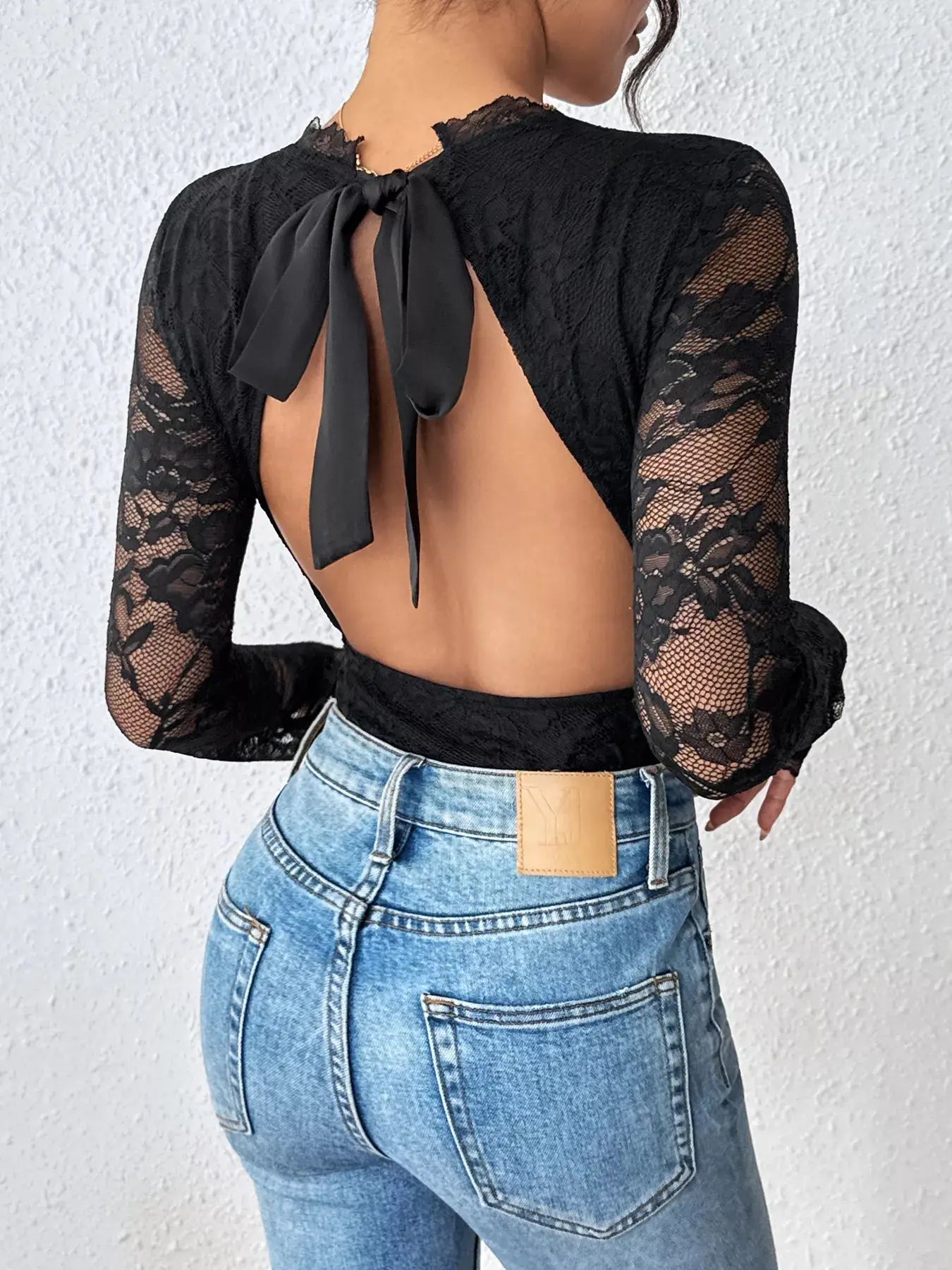 Lace Long Sleeve Bodysuit Simply Love