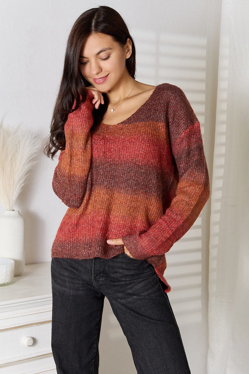 Gradient V-Neck Sweater.