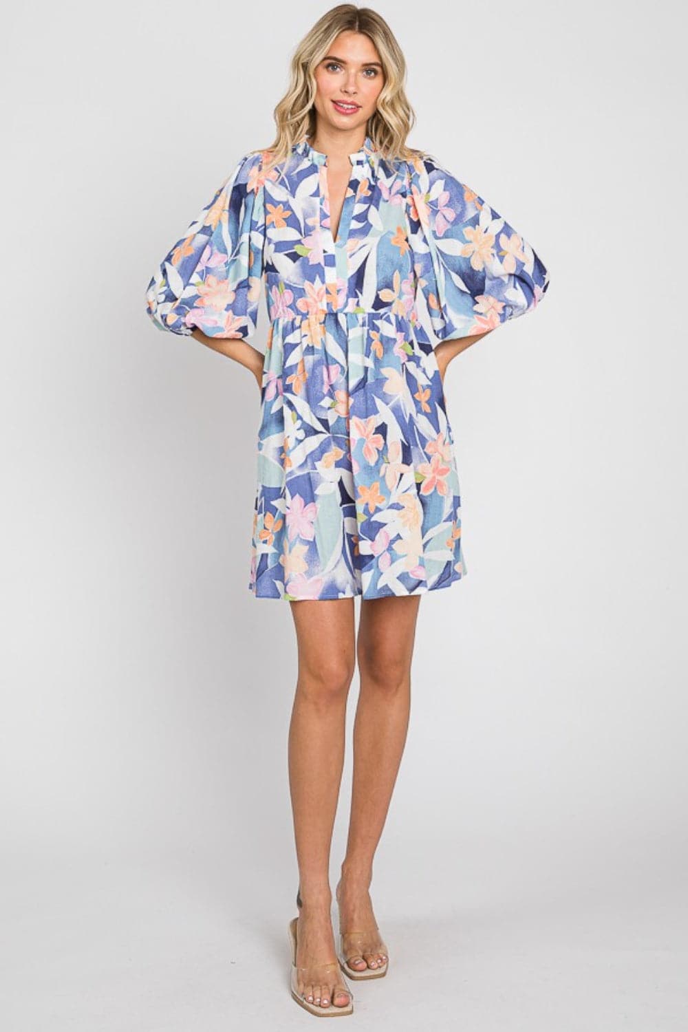 GeeGee Floral Print Mini Dress.