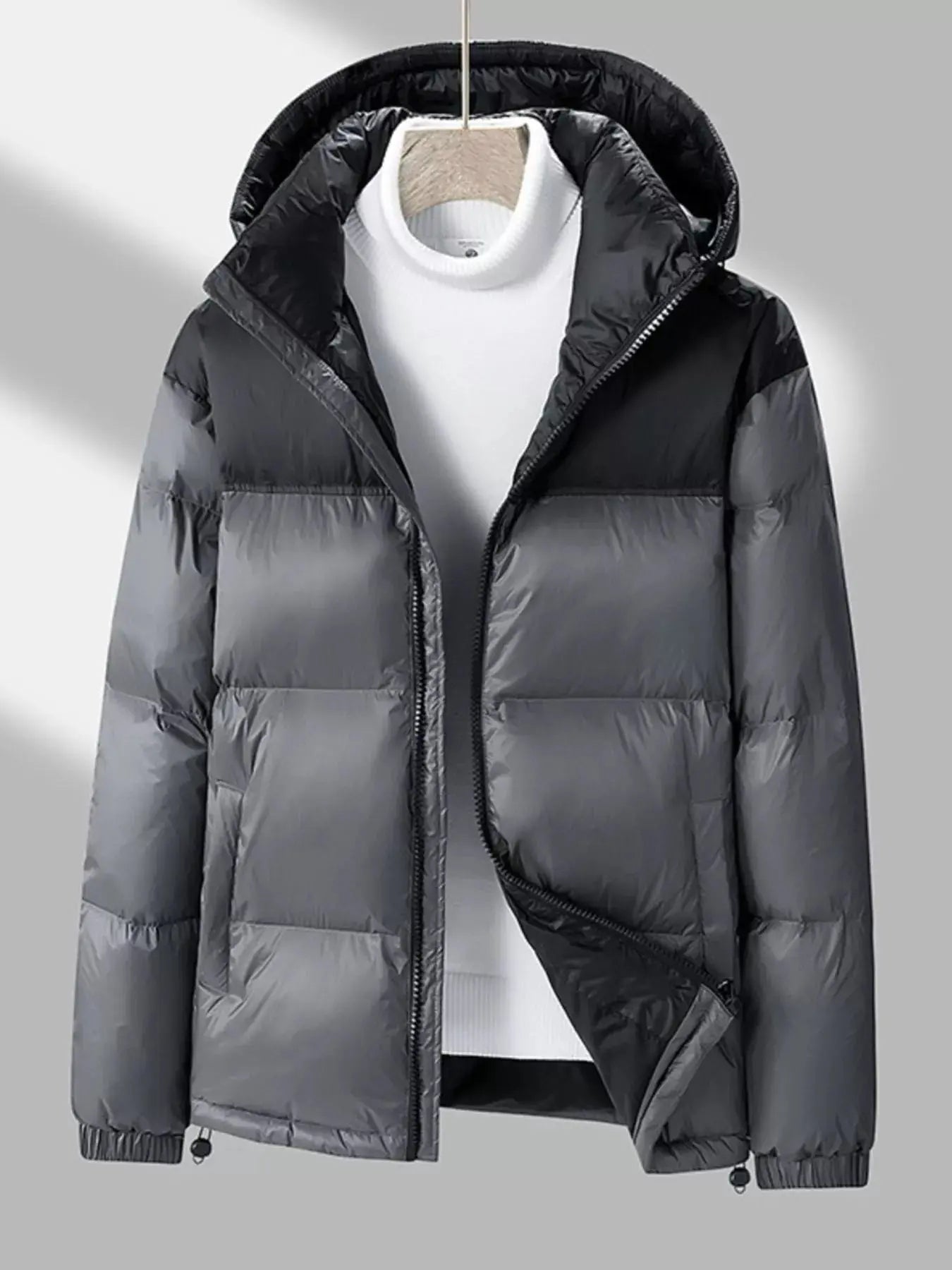 Men's Full Size Lightweight Hooded Puffer Jacket Plus Size Simply Love