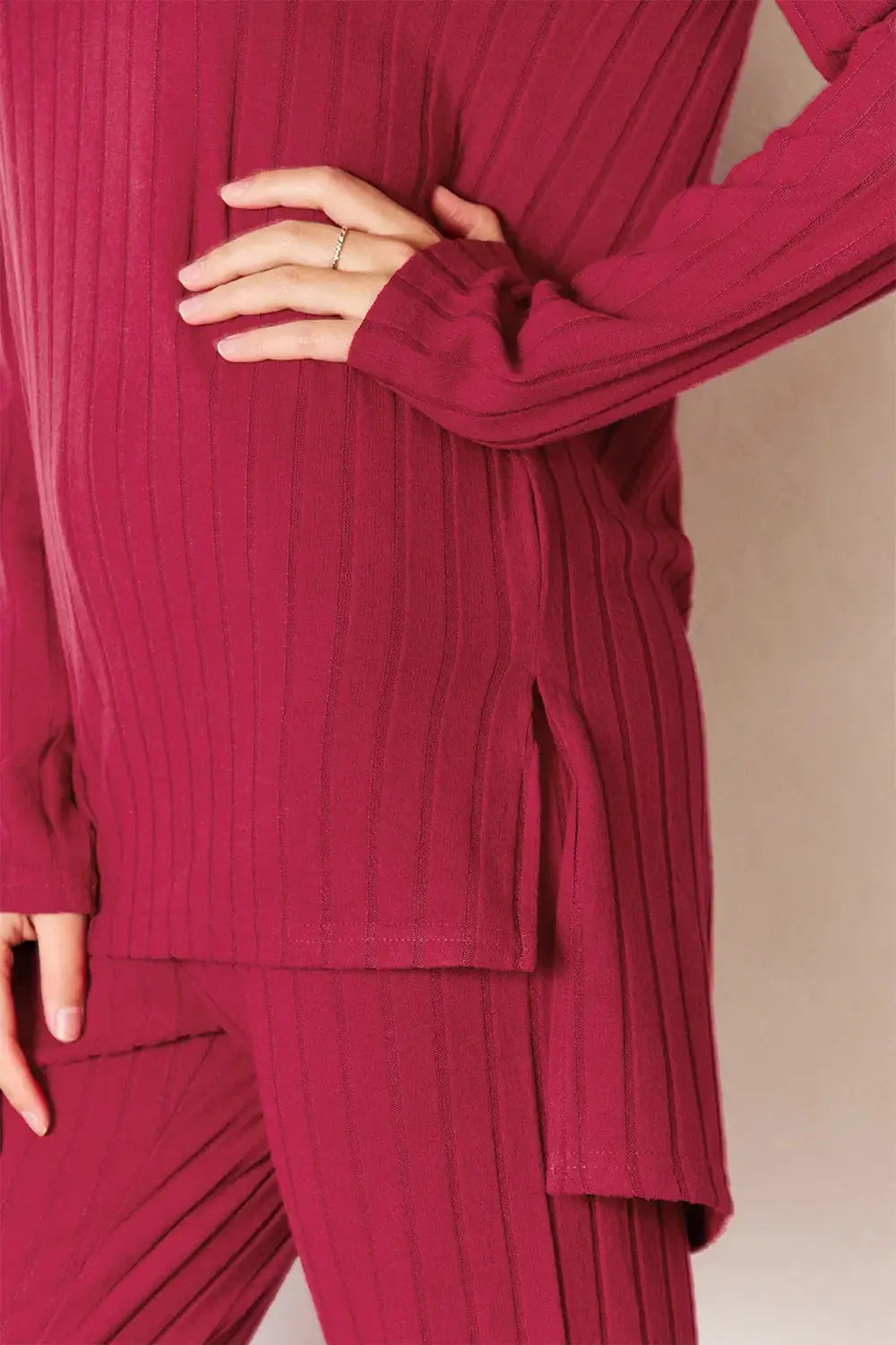 ShopBasicbae: Ribbed High-Low Set - Love Salve